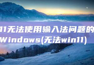 解决 11 无法使用输入法问题的详细指南 Windows (无法win11)
